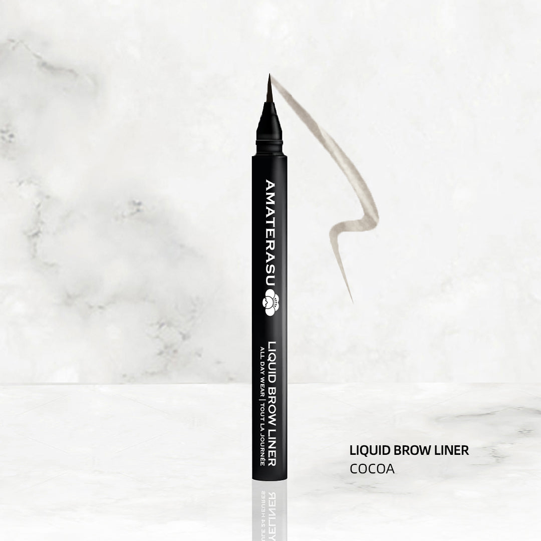 Image featuring Amaterasu's liquid brow liner in cocoa color.