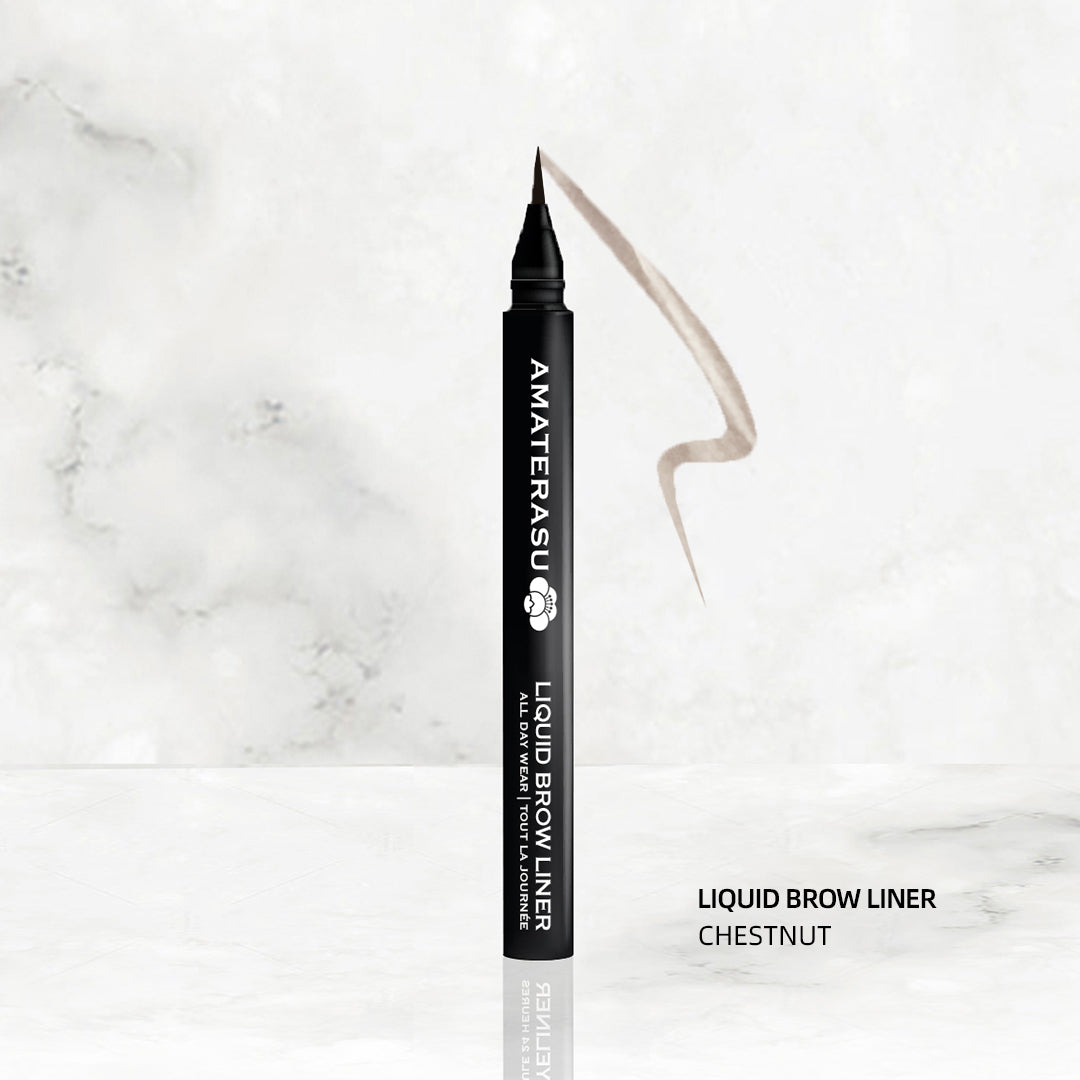 Image featuring Amaterasu liquid brow liner in chestnut color.