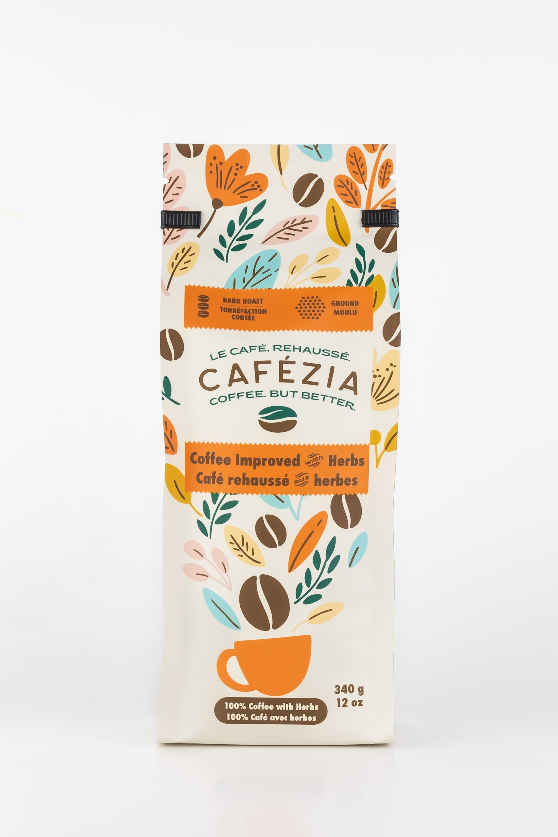 Image showing a bag of Cafezia dark ground bean coffee.