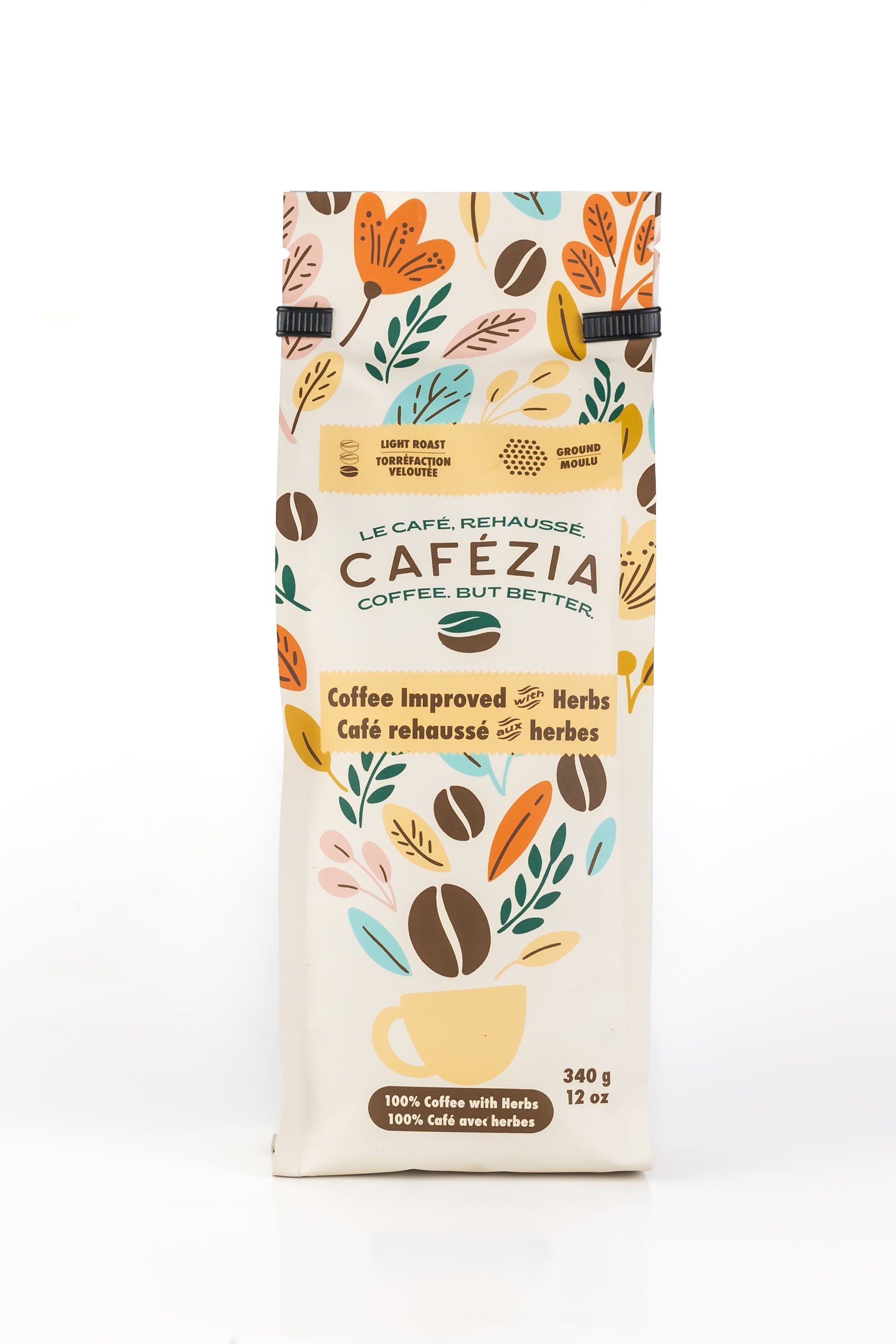 Image showing a bag of Cafezia light ground coffee.